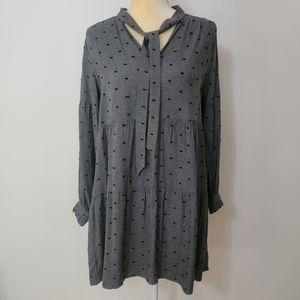 Zara Gray Polka Dot Mini Dress Size S